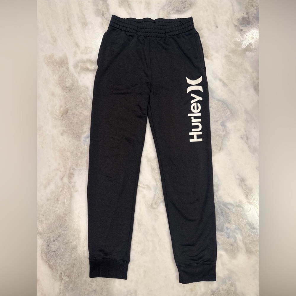 HURLEY By Nike Boys' L Heathered Gray Black Sweat Pants JOGGERS Athletic Pants
